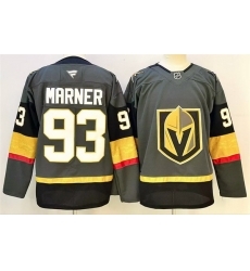 Men Vegas Golden Knights 93 Mitch Marner Grey 2024 25 Stitched Hockey Jersey