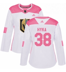 Womens Adidas Vegas Golden Knights 38 Tomas Hyka Authentic WhitePink Fashion NHL Jersey Womens Adidas Vegas Golden Knights 38 Tomas Hyka Authentic WhitePink Fashion NHL Jersey