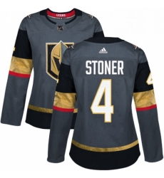 Womens Adidas Vegas Golden Knights 4 Clayton Stoner Authentic Gray Home NHL Jersey Womens Adidas Vegas Golden Knights 4 Clayton Stoner Authentic Gray Home NHL Jersey