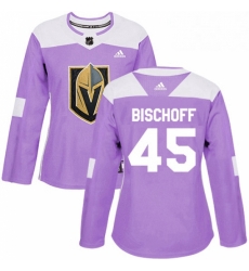 Womens Adidas Vegas Golden Knights 45 Jake Bischoff Authentic Purple Fights Cancer Practice NHL Jersey Womens Adidas Vegas Golden Knights 45 Jake Bischoff Authentic Purple Fights Cancer Practice NHL Jersey