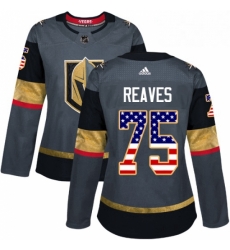 Womens Adidas Vegas Golden Knights 75 Ryan Reaves Authentic Gray USA Flag Fashion NHL Jersey Womens Adidas Vegas Golden Knights 75 Ryan Reaves Authentic Gray USA Flag Fashion NHL Jersey