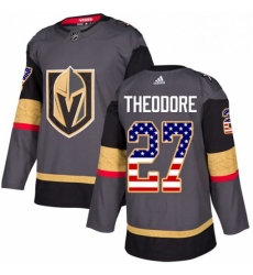 Youth Adidas Vegas Golden Knights 27 Shea Theodore Authentic Gray USA Flag Fashion NHL Jersey Youth Adidas Vegas Golden Knights 27 Shea Theodore Authentic Gray USA Flag Fashion NHL Jersey