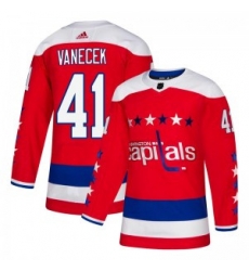 Men Washington Capitals 41 Vitek Vanecek Adidas Authentic Alternate Jersey Red Men Washington Capitals 41 Vitek Vanecek Adidas Authentic Alternate Jersey Red