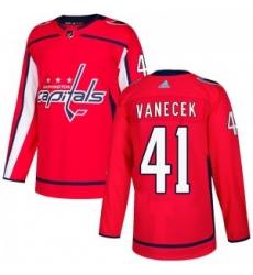 Men Washington Capitals 41 Vitek Vanecek Adidas Authentic Home Jersey   Red