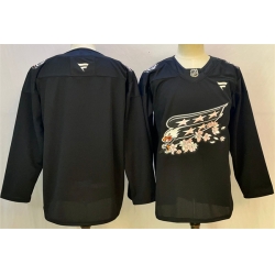 Men Washington Capitals Blank Black Cherry Blossom Stitched Hockey Jersey