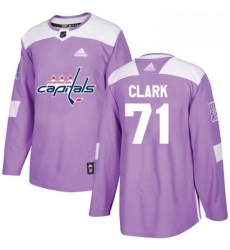 Mens Adidas Washington Capitals 71 Kody Clark Authentic Purple Fights Cancer Practice NHL Jerse
