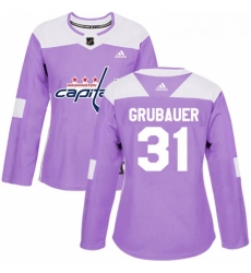 Womens Adidas Washington Capitals 31 Philipp Grubauer Authentic Purple Fights Cancer Practice NHL Jersey Womens Adidas Washington Capitals 31 Philipp Grubauer Authentic Purple Fights Cancer Practice NHL Jersey