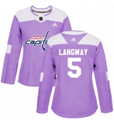 Womens Adidas Washington Capitals 5 Rod Langway Authentic Purple Fights Cancer Practice NHL Jersey Womens Adidas Washington Capitals 5 Rod Langway Authentic Purple Fights Cancer Practice NHL Jersey