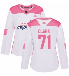 Womens Adidas Washington Capitals 71 Kody Clark Authentic White Pink Fashion NHL Jersey Womens Adidas Washington Capitals 71 Kody Clark Authentic White Pink Fashion NHL Jersey