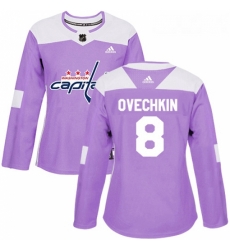 Womens Adidas Washington Capitals 8 Alex Ovechkin Authentic Purple Fights Cancer Practice NHL Jersey Womens Adidas Washington Capitals 8 Alex Ovechkin Authentic Purple Fights Cancer Practice NHL Jersey