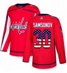 Youth Adidas Washington Capitals 30 Ilya Samsonov Authentic Red USA Flag Fashion NHL Jersey Youth Adidas Washington Capitals 30 Ilya Samsonov Authentic Red USA Flag Fashion NHL Jersey
