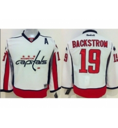 Youth NHL Washington Capitals #19 Nicklas Backstrom Stitched white jerseys Youth NHL Washington Capitals #19 Nicklas Backstrom Stitched white jerseys