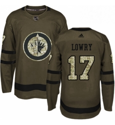 Mens Adidas Winnipeg Jets 17 Adam Lowry Premier Green Salute to Service NHL Jersey Mens Adidas Winnipeg Jets 17 Adam Lowry Premier Green Salute to Service NHL Jersey