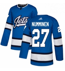 Mens Adidas Winnipeg Jets 27 Teppo Numminen Authentic Blue Alternate NHL Jersey Mens Adidas Winnipeg Jets 27 Teppo Numminen Authentic Blue Alternate NHL Jersey