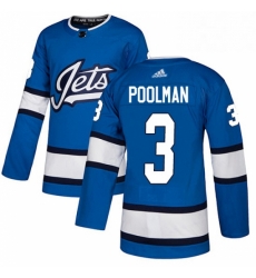 Mens Adidas Winnipeg Jets 3 Tucker Poolman Authentic Blue Alternate NHL Jersey Mens Adidas Winnipeg Jets 3 Tucker Poolman Authentic Blue Alternate NHL Jersey