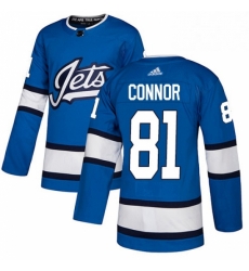 Mens Adidas Winnipeg Jets 81 Kyle Connor Authentic Blue Alternate NHL Jersey Mens Adidas Winnipeg Jets 81 Kyle Connor Authentic Blue Alternate NHL Jersey
