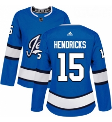 Womens Adidas Winnipeg Jets 15 Matt Hendricks Authentic Blue Alternate NHL Jersey Womens Adidas Winnipeg Jets 15 Matt Hendricks Authentic Blue Alternate NHL Jersey