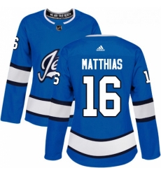Womens Adidas Winnipeg Jets 16 Shawn Matthias Authentic Blue Alternate NHL Jersey Womens Adidas Winnipeg Jets 16 Shawn Matthias Authentic Blue Alternate NHL Jersey