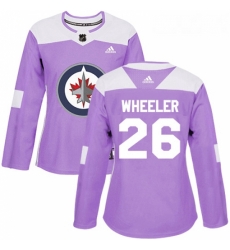 Womens Adidas Winnipeg Jets 26 Blake Wheeler Authentic Purple Fights Cancer Practice NHL Jersey Womens Adidas Winnipeg Jets 26 Blake Wheeler Authentic Purple Fights Cancer Practice NHL Jersey