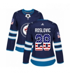 Womens Adidas Winnipeg Jets 28 Jack Roslovic Authentic Navy Blue USA Flag Fashion NHL Jersey Womens Adidas Winnipeg Jets 28 Jack Roslovic Authentic Navy Blue USA Flag Fashion NHL Jersey