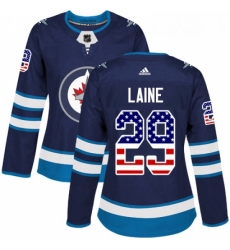Womens Adidas Winnipeg Jets 29 Patrik Laine Authentic Navy Blue USA Flag Fashion NHL Jersey Womens Adidas Winnipeg Jets 29 Patrik Laine Authentic Navy Blue USA Flag Fashion NHL Jersey
