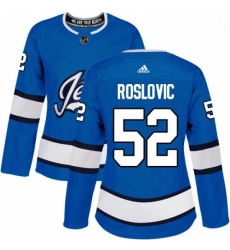 Womens Adidas Winnipeg Jets 52 Jack Roslovic Authentic Blue Alternate NHL Jersey Womens Adidas Winnipeg Jets 52 Jack Roslovic Authentic Blue Alternate NHL Jersey