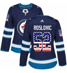 Womens Adidas Winnipeg Jets 52 Jack Roslovic Authentic Navy Blue USA Flag Fashion NHL Jersey Womens Adidas Winnipeg Jets 52 Jack Roslovic Authentic Navy Blue USA Flag Fashion NHL Jersey