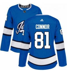 Womens Adidas Winnipeg Jets 81 Kyle Connor Authentic Blue Alternate NHL Jersey Womens Adidas Winnipeg Jets 81 Kyle Connor Authentic Blue Alternate NHL Jersey