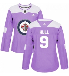 Womens Adidas Winnipeg Jets 9 Bobby Hull Authentic Purple Fights Cancer Practice NHL Jersey Womens Adidas Winnipeg Jets 9 Bobby Hull Authentic Purple Fights Cancer Practice NHL Jersey