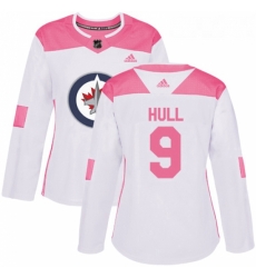 Womens Adidas Winnipeg Jets 9 Bobby Hull Authentic WhitePink Fashion NHL Jersey Womens Adidas Winnipeg Jets 9 Bobby Hull Authentic WhitePink Fashion NHL Jersey