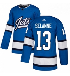 Youth Adidas Winnipeg Jets 13 Teemu Selanne Authentic Blue Alternate NHL Jersey Youth Adidas Winnipeg Jets 13 Teemu Selanne Authentic Blue Alternate NHL Jersey