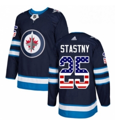 Youth Adidas Winnipeg Jets 25 Paul Stastny Authentic Navy Blue USA Flag Fashion NHL Jerse Youth Adidas Winnipeg Jets 25 Paul Stastny Authentic Navy Blue USA Flag Fashion NHL Jerse