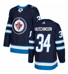 Youth Adidas Winnipeg Jets 34 Michael Hutchinson Premier Navy Blue Home NHL Jersey Youth Adidas Winnipeg Jets 34 Michael Hutchinson Premier Navy Blue Home NHL Jersey