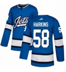 Youth Adidas Winnipeg Jets 58 Jansen Harkins Authentic Blue Alternate NHL Jersey Youth Adidas Winnipeg Jets 58 Jansen Harkins Authentic Blue Alternate NHL Jersey