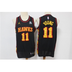 Men Atlanta Hawks Trae Young 11 Black 2020 21 Nike Black City Edition Swingman Jordan Brand Jersey
