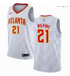 Mens Nike Atlanta Hawks 21 Dominique Wilkins Authentic White NBA Jersey Association Edition Mens Nike Atlanta Hawks 21 Dominique Wilkins Authentic White NBA Jersey Association Edition