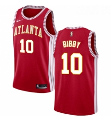 Womens Nike Atlanta Hawks 10 Mike Bibby Authentic Red NBA Jersey Statement Edition