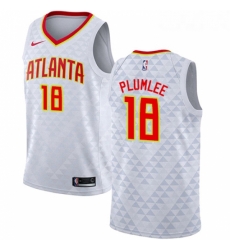 Womens Nike Atlanta Hawks 18 Miles Plumlee Swingman White NBA Jersey Association Edition Womens Nike Atlanta Hawks 18 Miles Plumlee Swingman White NBA Jersey Association Edition