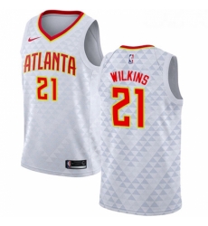 Womens Nike Atlanta Hawks 21 Dominique Wilkins Swingman White NBA Jersey Association Edition Womens Nike Atlanta Hawks 21 Dominique Wilkins Swingman White NBA Jersey Association Edition