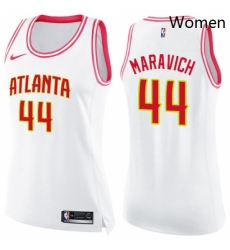 Womens Nike Atlanta Hawks 44 Pete Maravich Swingman WhitePink Fashion NBA Jersey Womens Nike Atlanta Hawks 44 Pete Maravich Swingman WhitePink Fashion NBA Jersey