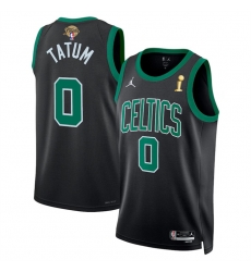 Men Boston Celtics 0 Jayson Tatum Black 2024 Finals Champions Statement Edition Stitched Basketball Jersey Men Boston Celtics 0 Jayson Tatum Black 2024 Finals Champions Statement Edition Stitched Basketball Jersey