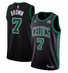 Men Boston Celtics 7 Jaylen Brown Black Statement Edition Stitched Basketball Jersey Men Boston Celtics 7 Jaylen Brown Black Statement Edition Stitched Basketball Jersey