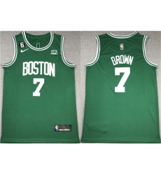 Men Boston Celtics 7 Jaylen Brown Green With NO 6 Patch Stitched Basketball Jersey Men Boston Celtics 7 Jaylen Brown Green With NO 6 Patch Stitched Basketball Jersey