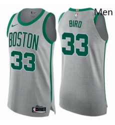 Mens Nike Boston Celtics 33 Larry Bird Authentic Gray NBA Jersey City Edition Mens Nike Boston Celtics 33 Larry Bird Authentic Gray NBA Jersey City Edition