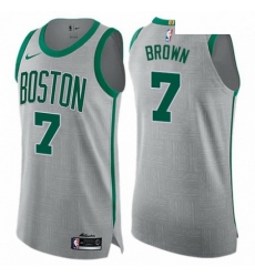 Mens Nike Boston Celtics 7 Jaylen Brown Authentic Gray NBA Jersey City Edition Mens Nike Boston Celtics 7 Jaylen Brown Authentic Gray NBA Jersey City Edition