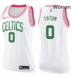 Womens Nike Boston Celtics 0 Jayson Tatum Swingman WhitePink Fashion NBA Jersey Womens Nike Boston Celtics 0 Jayson Tatum Swingman WhitePink Fashion NBA Jersey