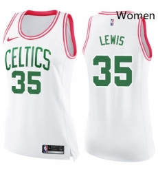 Womens Nike Boston Celtics 35 Reggie Lewis Swingman WhitePink Fashion NBA Jersey Womens Nike Boston Celtics 35 Reggie Lewis Swingman WhitePink Fashion NBA Jersey