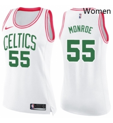 Womens Nike Boston Celtics 55 Greg Monroe Swingman WhitePink Fashion NBA Jersey Womens Nike Boston Celtics 55 Greg Monroe Swingman WhitePink Fashion NBA Jersey