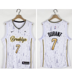 Men Nets 7 Kevin Durant White Nike Christmas Edition Swingman Jersey Men Nets 7 Kevin Durant White Nike Christmas Edition Swingman Jersey