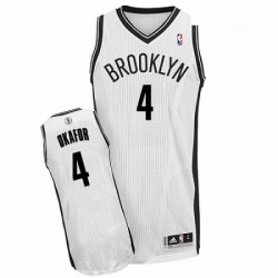 Mens Adidas Brooklyn Nets 4 Jahlil Okafor Authentic White Home NBA Jersey 